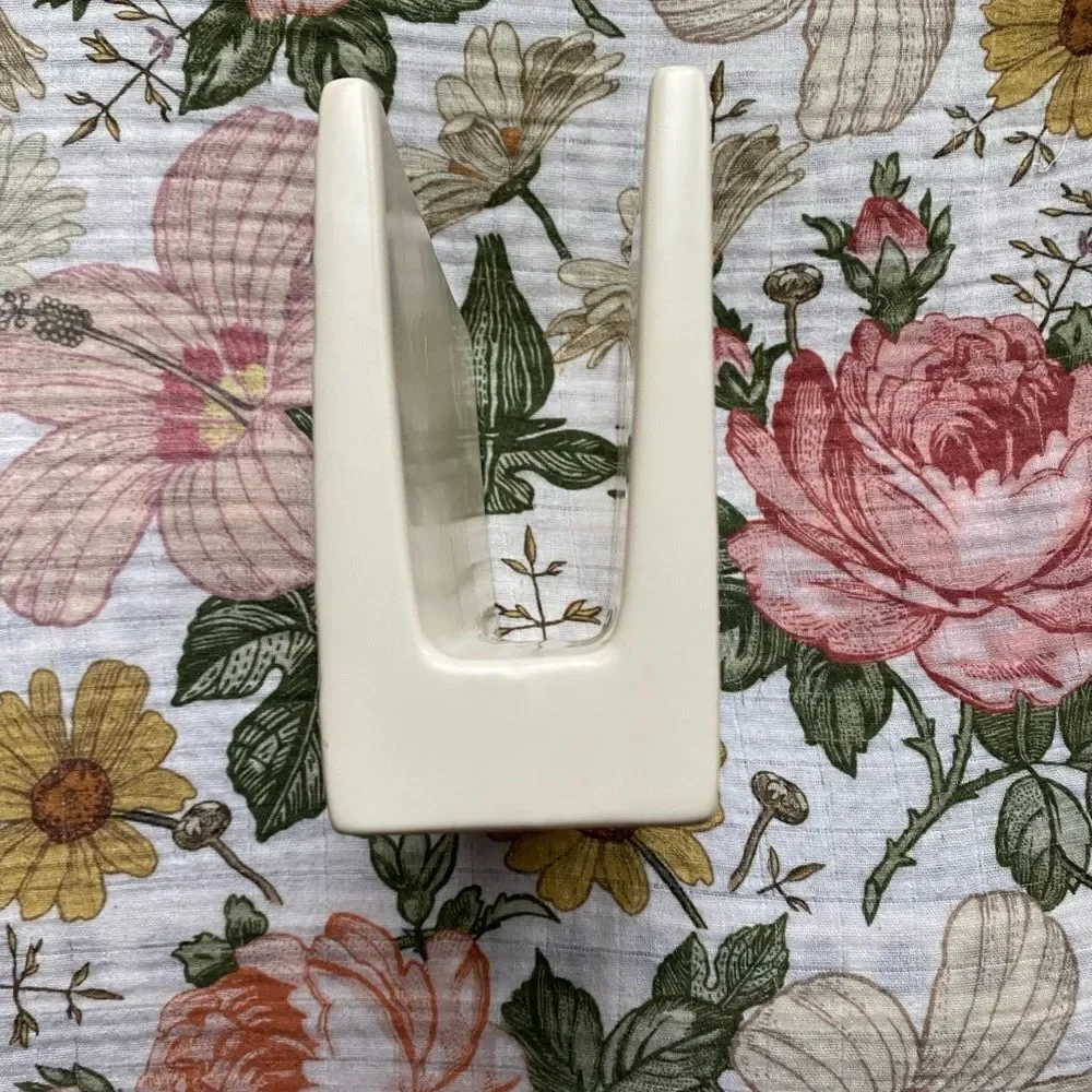 Threshold Cream Geometrical Design Stoneware Napkin Holder